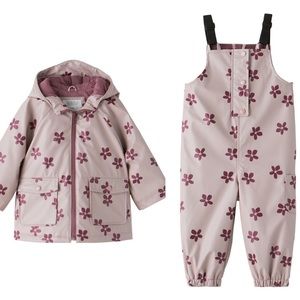 Zara Baby Floral Rubberized Rain Coat & Jumpsuit.